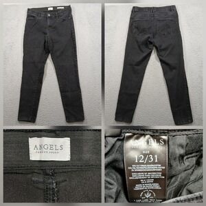 Angels Forever Young 360 Sculpt Skinny Jeans 12/31 Black Mid Rise Stretch EUC